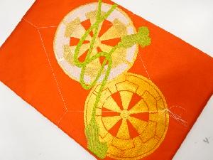 未使用品　源氏車に組紐模様織り出し　名古屋帯